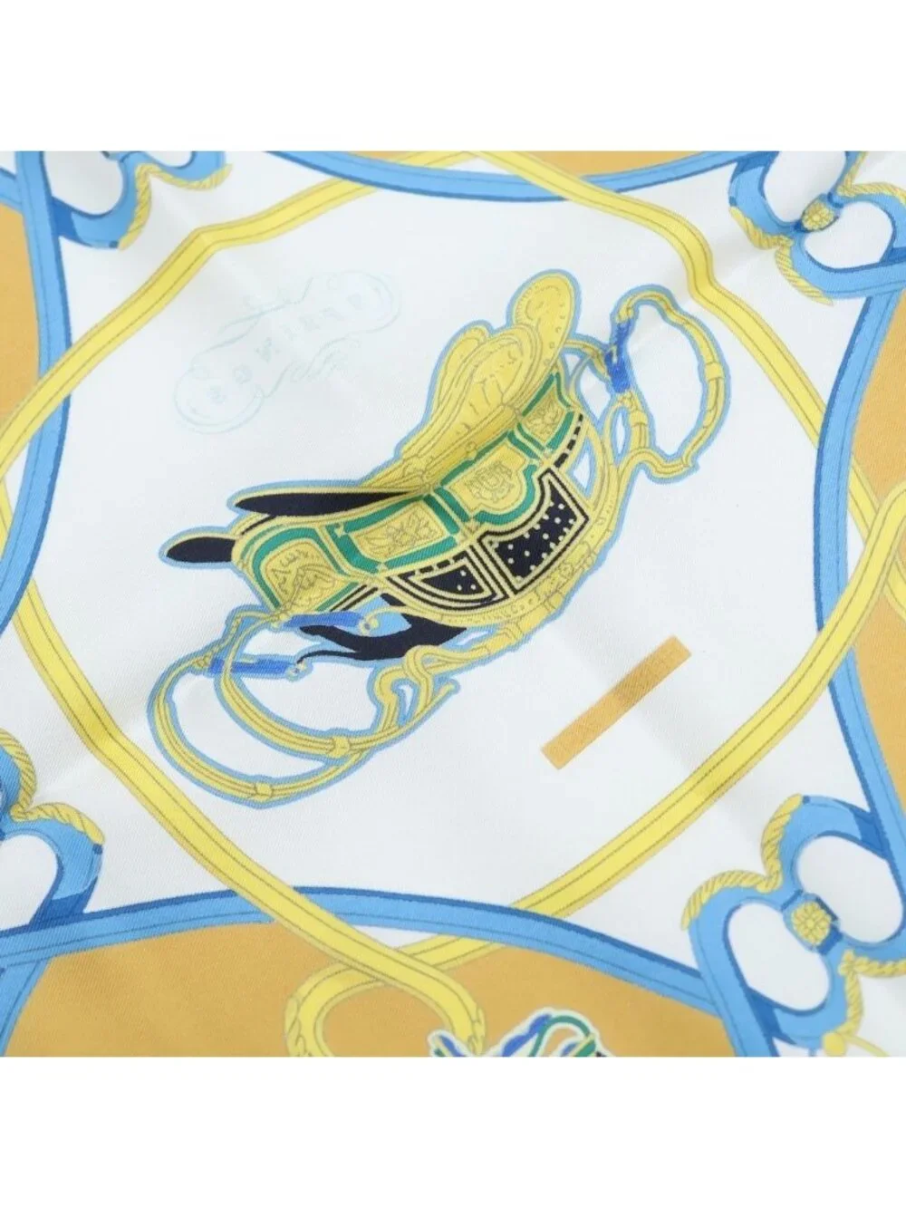 Hermes Carre 45 Spring Silk Scarf White Yellow